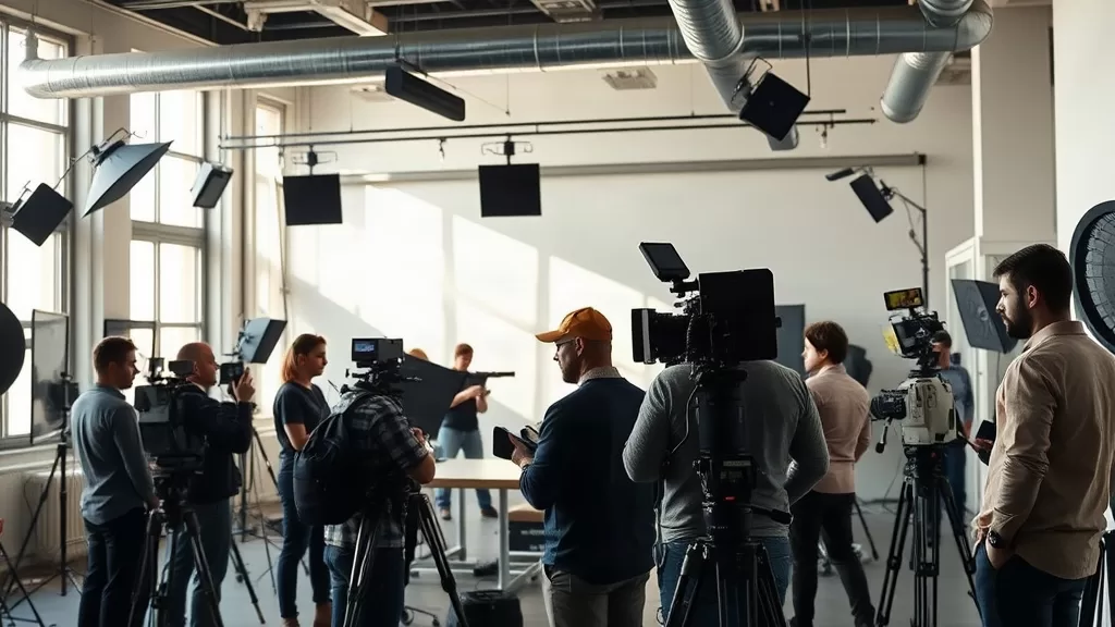 Ankara'daki video prodüksiyon stüdyosunu yansıtıyor.